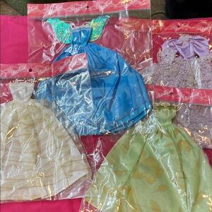 Barbie Doll Dress Set - Blue, Green, Purple, Cream